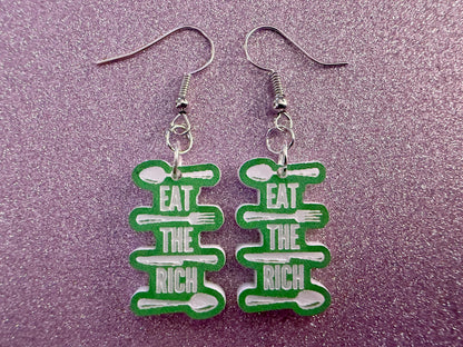 Eat the Rich Earrings: Revolution, Protest, Anti-Capitalism Activism, Activist, Socialism, Political Guillotine, Best Gifts for Her/Him/Them