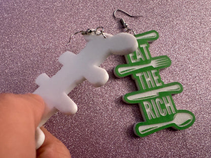 Eat the Rich Earrings: Revolution, Protest, Anti-Capitalism Activism, Activist, Socialism, Political Guillotine, Best Gifts for Her/Him/Them