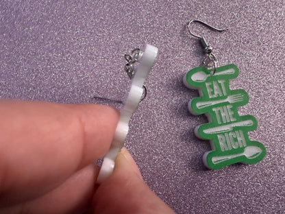Eat the Rich Earrings: Revolution, Protest, Anti-Capitalism Activism, Activist, Socialism, Political Guillotine, Best Gifts for Her/Him/Them
