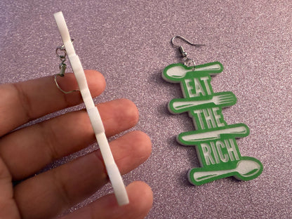 Eat the Rich Earrings: Revolution, Protest, Anti-Capitalism Activism, Activist, Socialism, Political Guillotine, Best Gifts for Her/Him/Them