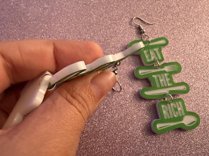 Eat the Rich Earrings: Revolution, Protest, Anti-Capitalism Activism, Activist, Socialism, Political Guillotine, Best Gifts for Her/Him/Them