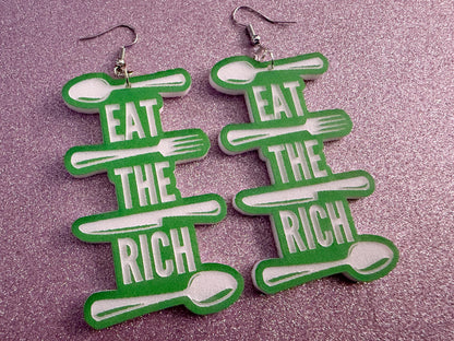 Eat the Rich Earrings: Revolution, Protest, Anti-Capitalism Activism, Activist, Socialism, Political Guillotine, Best Gifts for Her/Him/Them