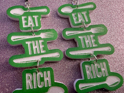 Eat the Rich Earrings: Revolution, Protest, Anti-Capitalism Activism, Activist, Socialism, Political Guillotine, Best Gifts for Her/Him/Them