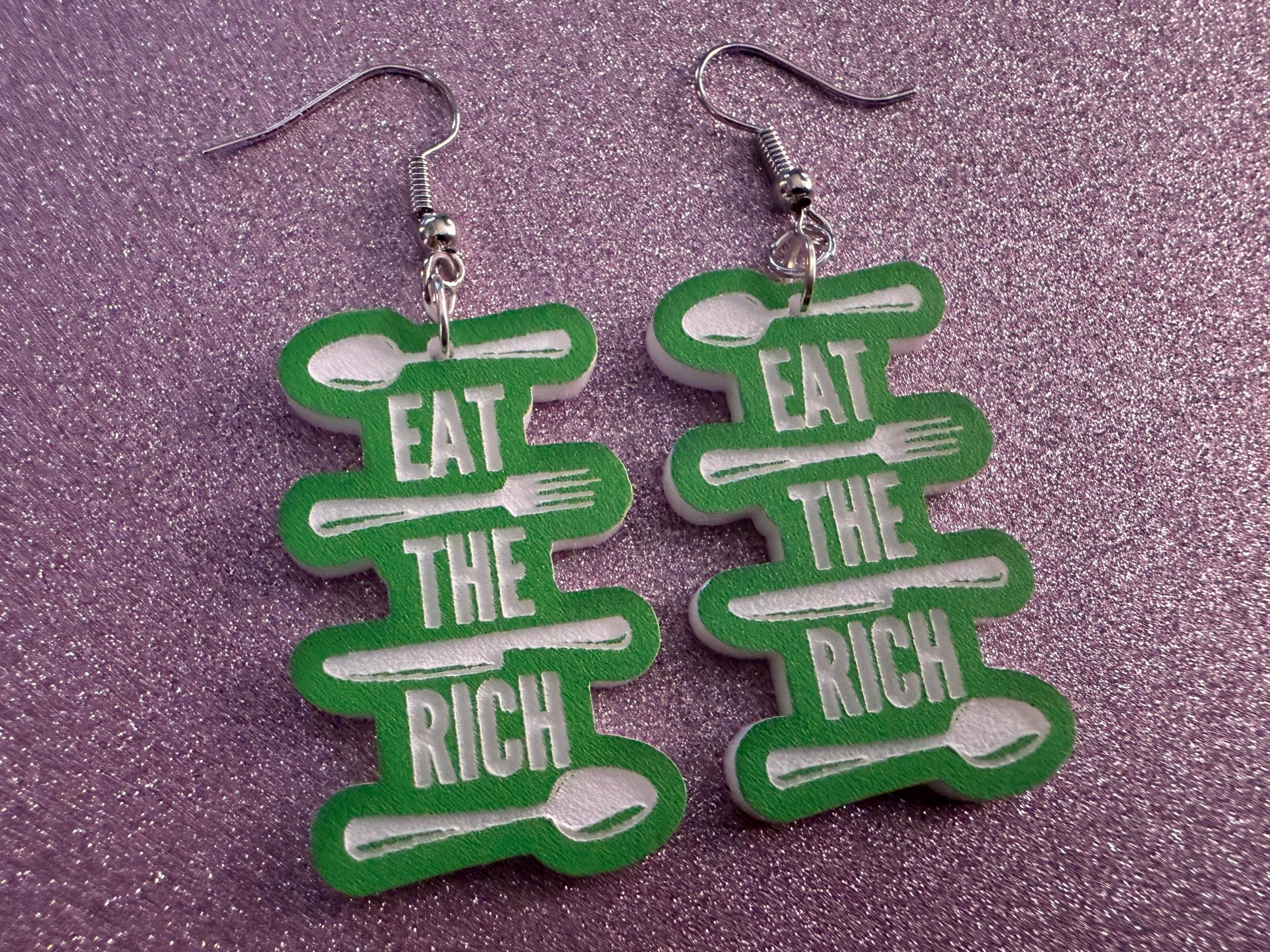 Eat the Rich Earrings: Revolution, Protest, Anti-Capitalism Activism, Activist, Socialism, Political Guillotine, Best Gifts for Her/Him/Them