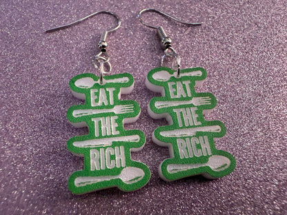 Eat the Rich Earrings: Revolution, Protest, Anti-Capitalism Activism, Activist, Socialism, Political Guillotine, Best Gifts for Her/Him/Them