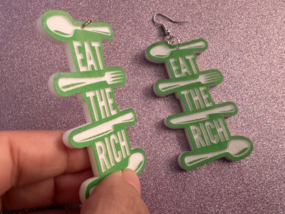 Eat the Rich Earrings: Revolution, Protest, Anti-Capitalism Activism, Activist, Socialism, Political Guillotine, Best Gifts for Her/Him/Them