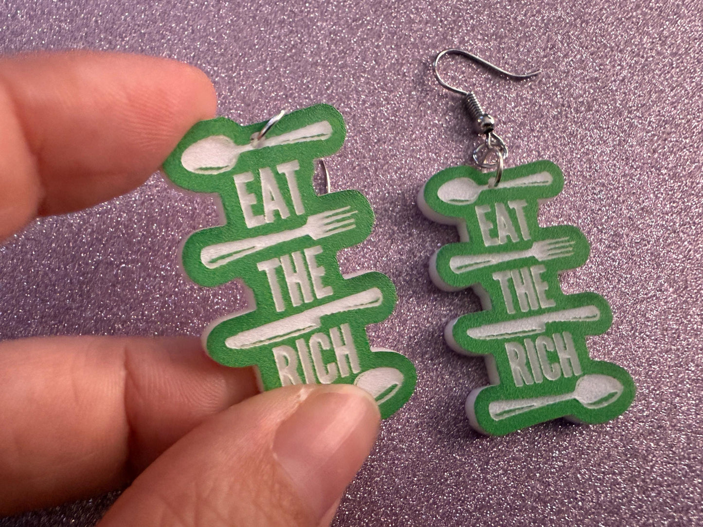 Eat the Rich Earrings: Revolution, Protest, Anti-Capitalism Activism, Activist, Socialism, Political Guillotine, Best Gifts for Her/Him/Them