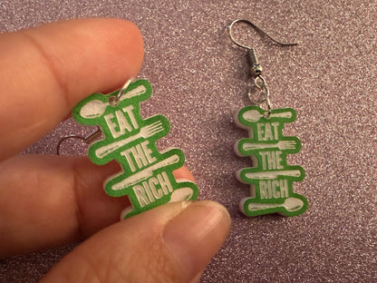 Eat the Rich Earrings: Revolution, Protest, Anti-Capitalism Activism, Activist, Socialism, Political Guillotine, Best Gifts for Her/Him/Them