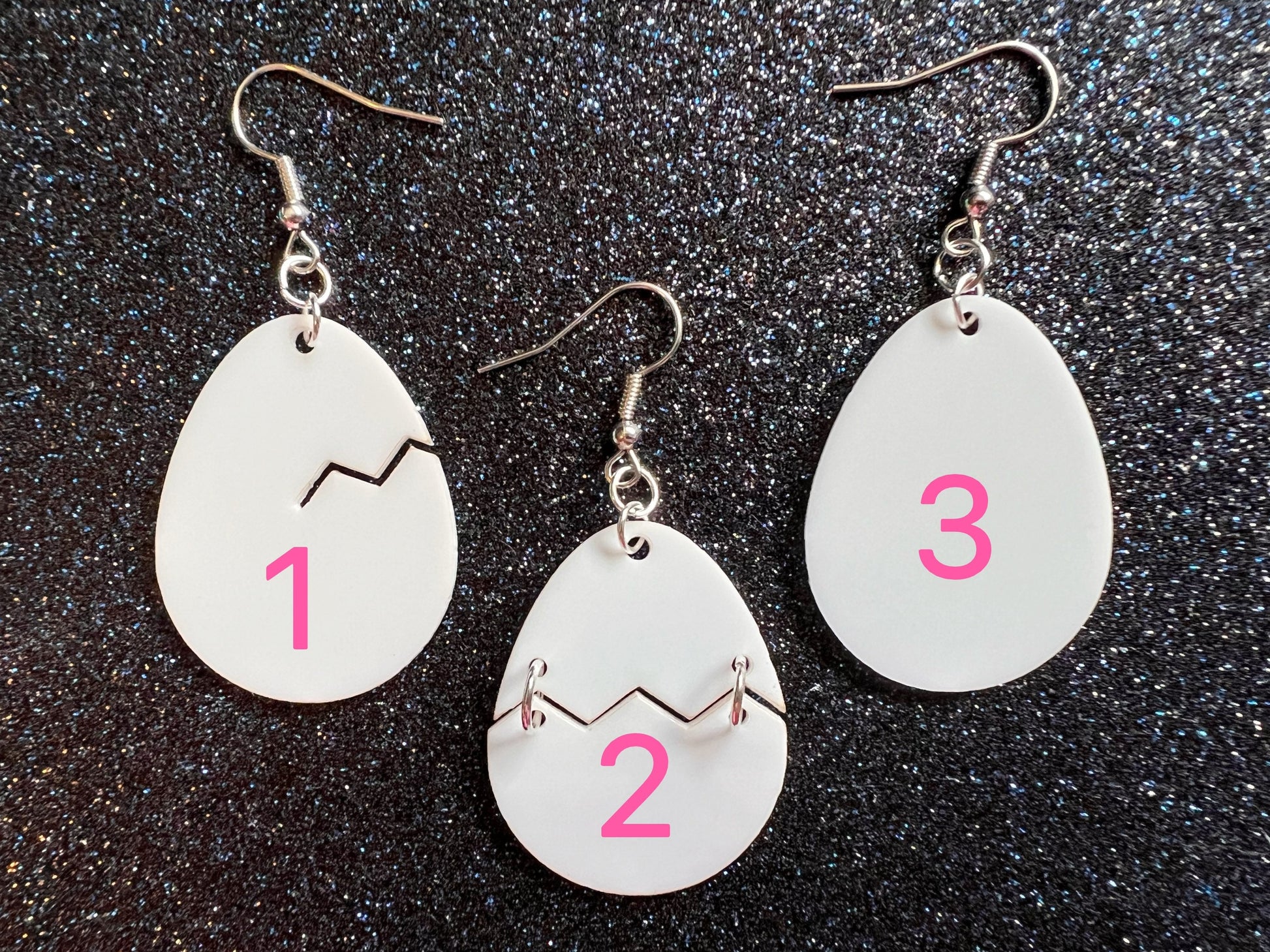 Egg Earrings: Laser Cut Acrylic Eggs, Cracked Eggs, Hatching Eggs, Bird Egg, Food Earrings, Best Gifts for Her/Him/Them