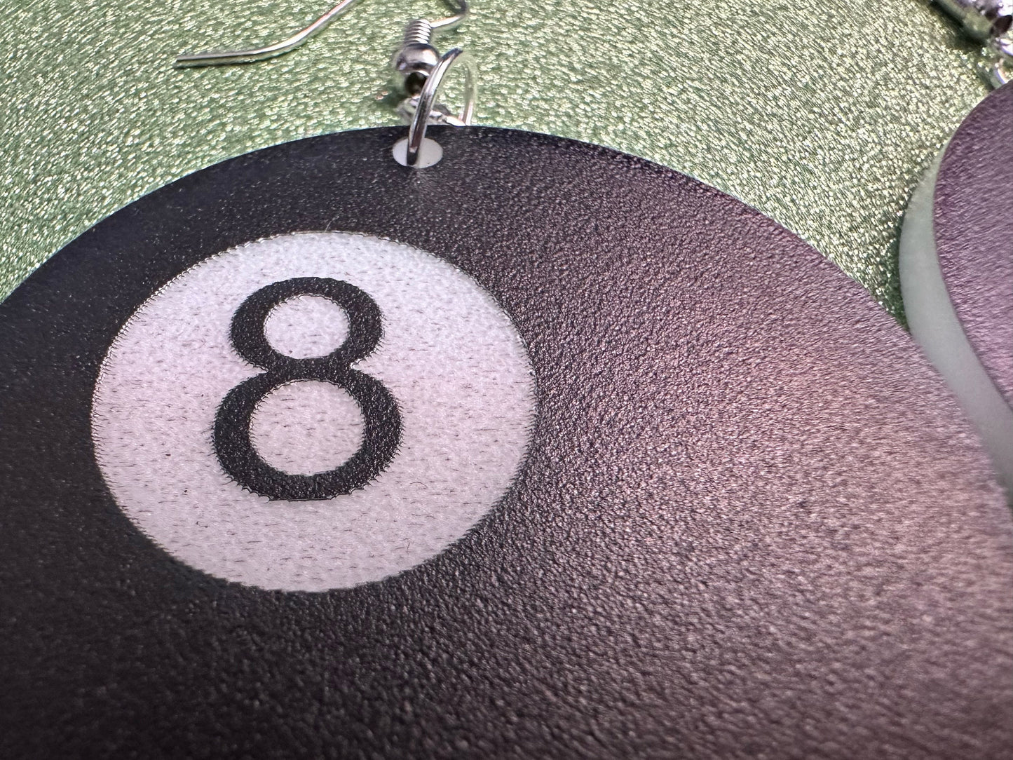 Eight Ball Earrings: Laser Cut Acrylic 8 Balls, Eight Ball Pool Balls, Billiard, Pool Rack, Sports, Hobby, Pub, Best Gifts for Her/Him/Them