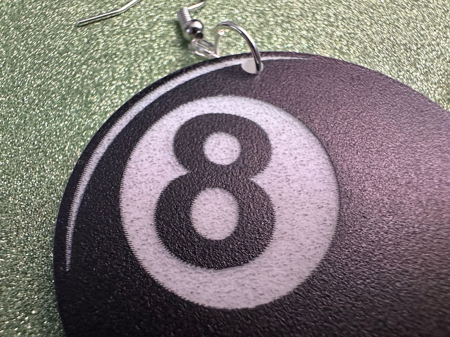 Eight Ball Earrings: Laser Cut Acrylic 8 Balls, Eight Ball Pool Balls, Billiard, Pool Rack, Sports, Hobby, Pub, Best Gifts for Her/Him/Them