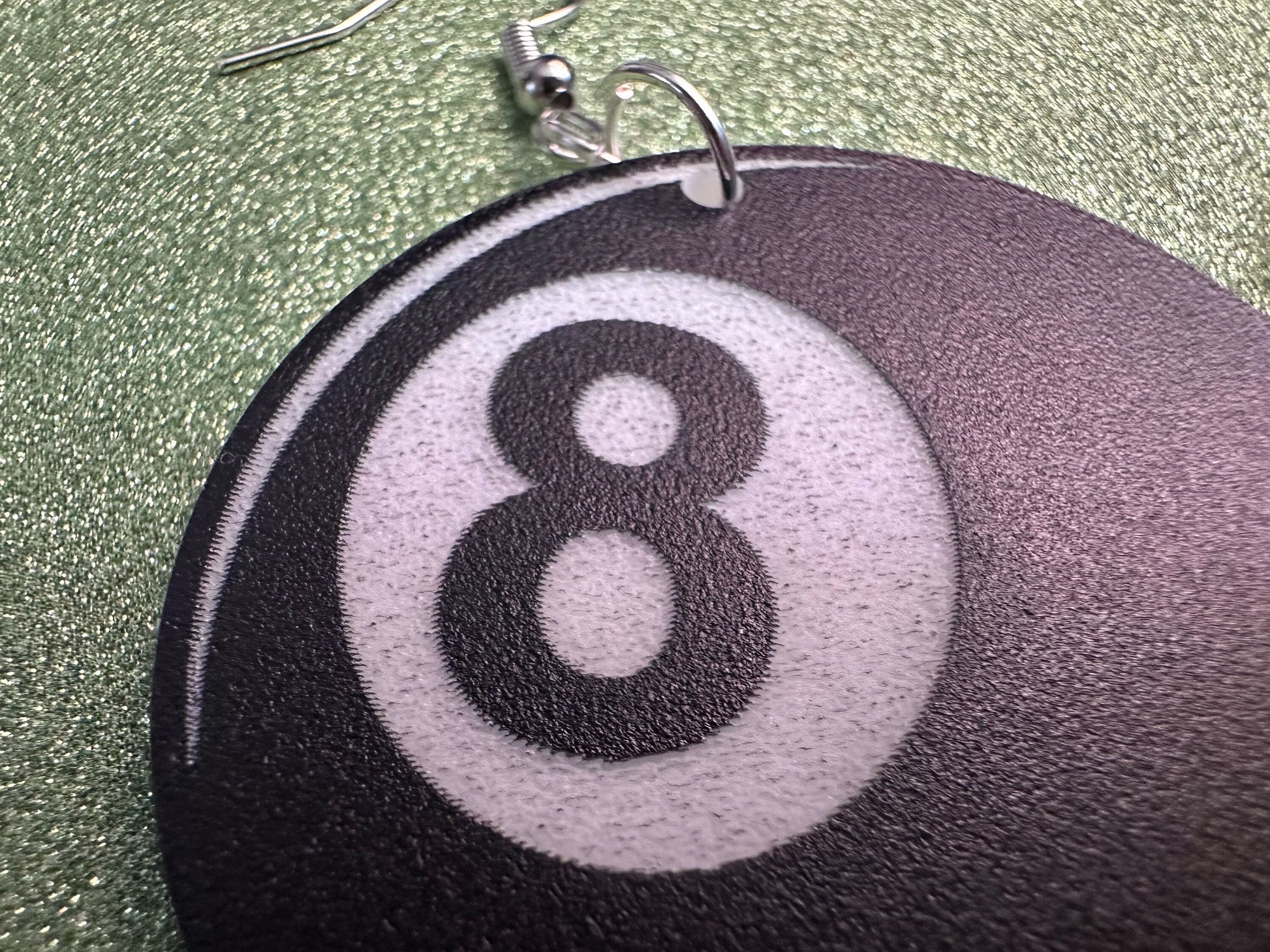 Eight Ball Earrings: Laser Cut Acrylic 8 Balls, Eight Ball Pool Balls, Billiard, Pool Rack, Sports, Hobby, Pub, Best Gifts for Her/Him/Them
