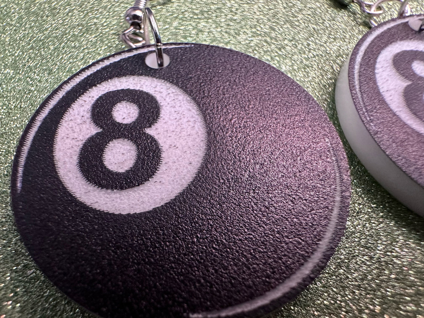Eight Ball Earrings: Laser Cut Acrylic 8 Balls, Eight Ball Pool Balls, Billiard, Pool Rack, Sports, Hobby, Pub, Best Gifts for Her/Him/Them