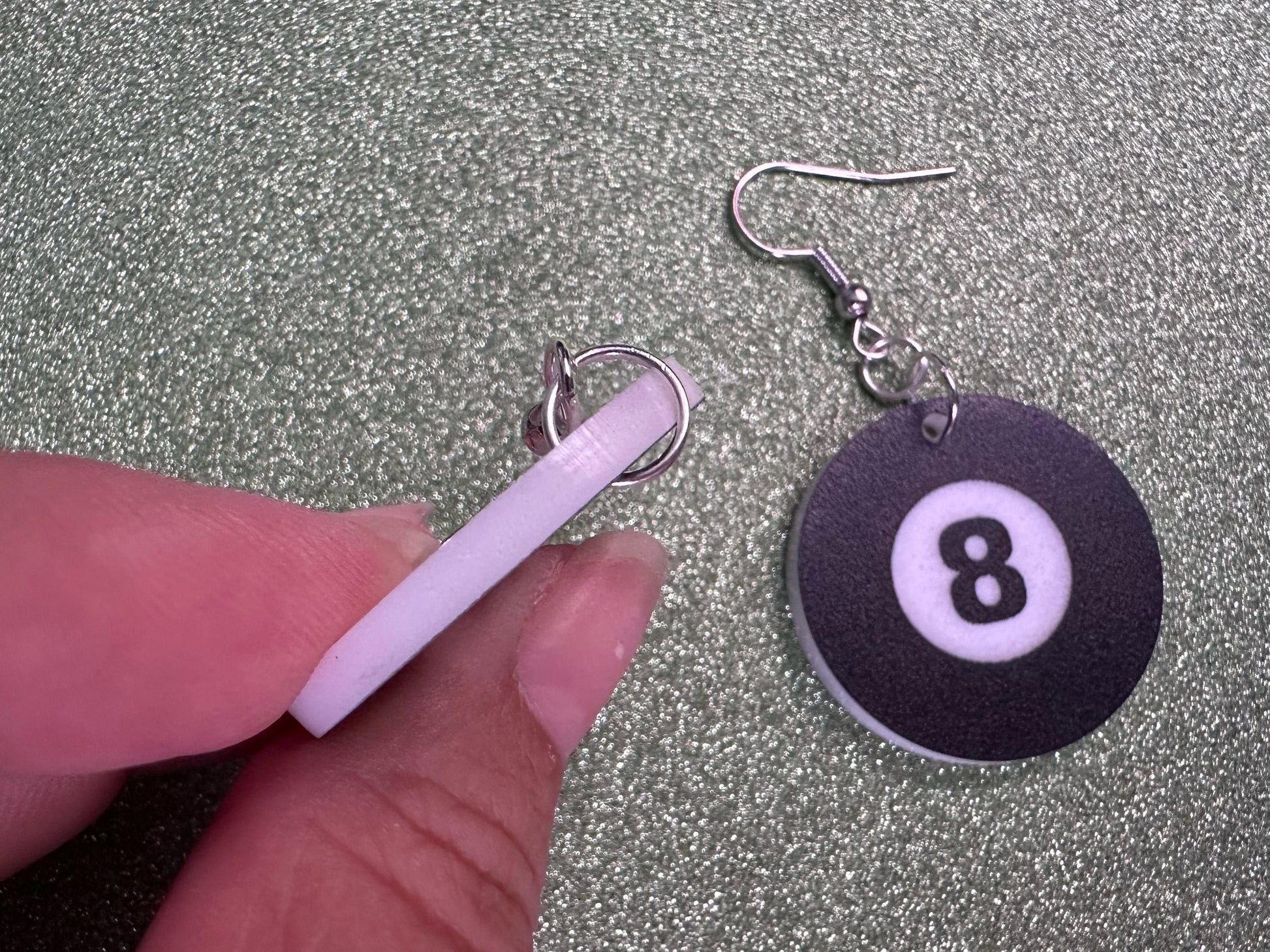 Eight Ball Earrings: Laser Cut Acrylic 8 Balls, Eight Ball Pool Balls, Billiard, Pool Rack, Sports, Hobby, Pub, Best Gifts for Her/Him/Them