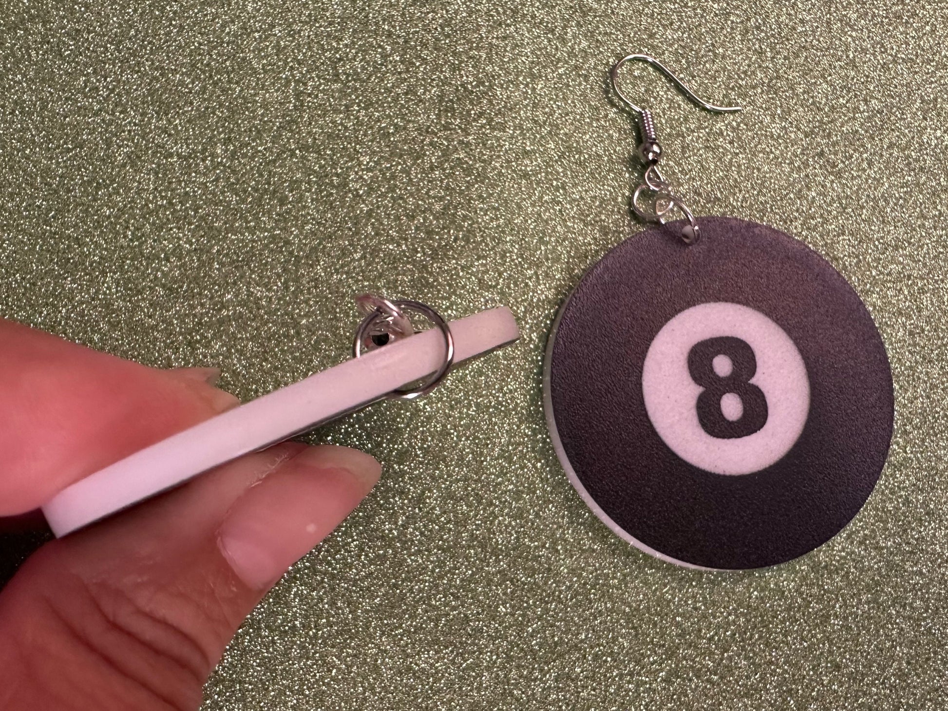 Eight Ball Earrings: Laser Cut Acrylic 8 Balls, Eight Ball Pool Balls, Billiard, Pool Rack, Sports, Hobby, Pub, Best Gifts for Her/Him/Them