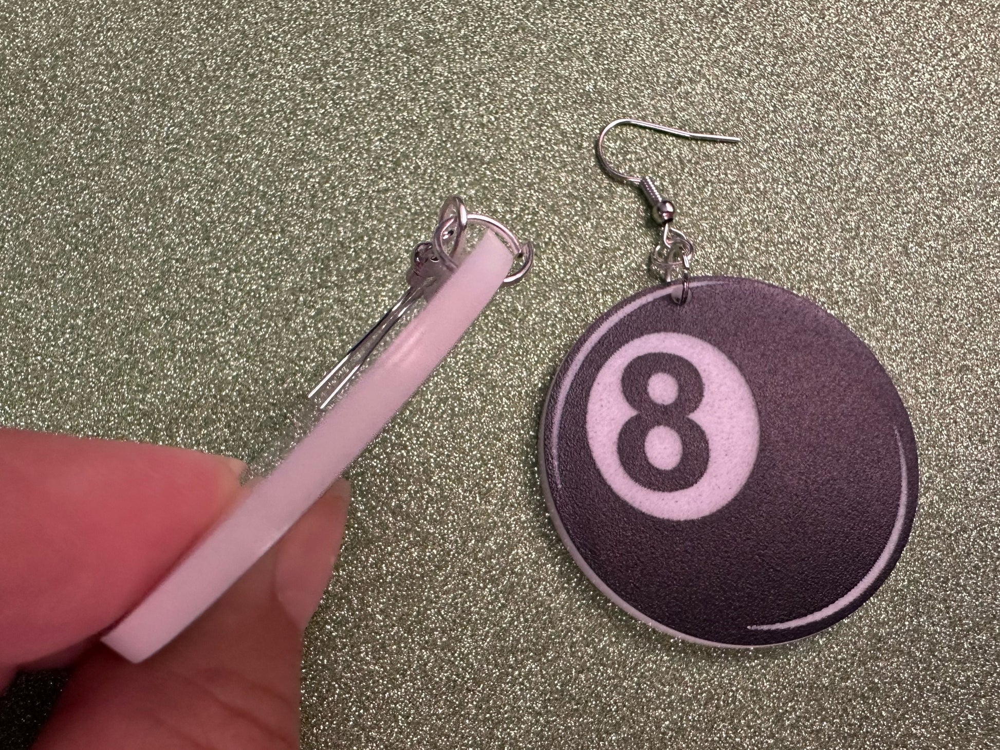 Eight Ball Earrings: Laser Cut Acrylic 8 Balls, Eight Ball Pool Balls, Billiard, Pool Rack, Sports, Hobby, Pub, Best Gifts for Her/Him/Them