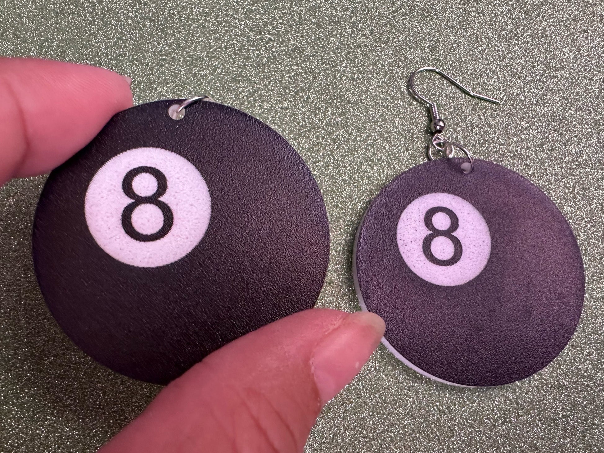 Eight Ball Earrings: Laser Cut Acrylic 8 Balls, Eight Ball Pool Balls, Billiard, Pool Rack, Sports, Hobby, Pub, Best Gifts for Her/Him/Them