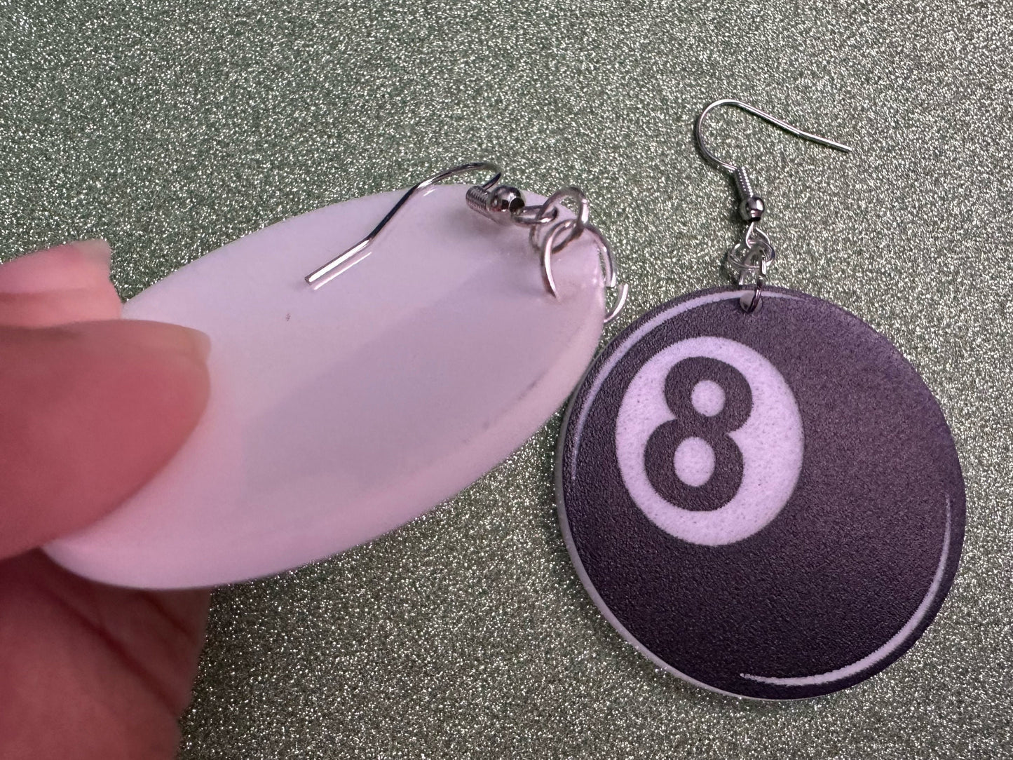Eight Ball Earrings: Laser Cut Acrylic 8 Balls, Eight Ball Pool Balls, Billiard, Pool Rack, Sports, Hobby, Pub, Best Gifts for Her/Him/Them