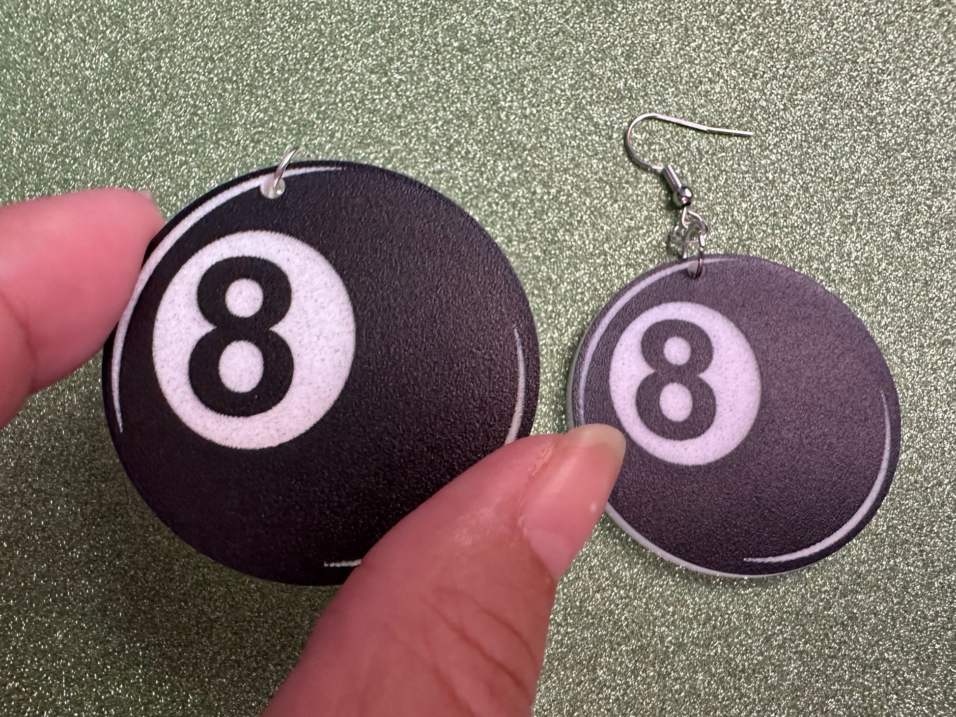 Eight Ball Earrings: Laser Cut Acrylic 8 Balls, Eight Ball Pool Balls, Billiard, Pool Rack, Sports, Hobby, Pub, Best Gifts for Her/Him/Them