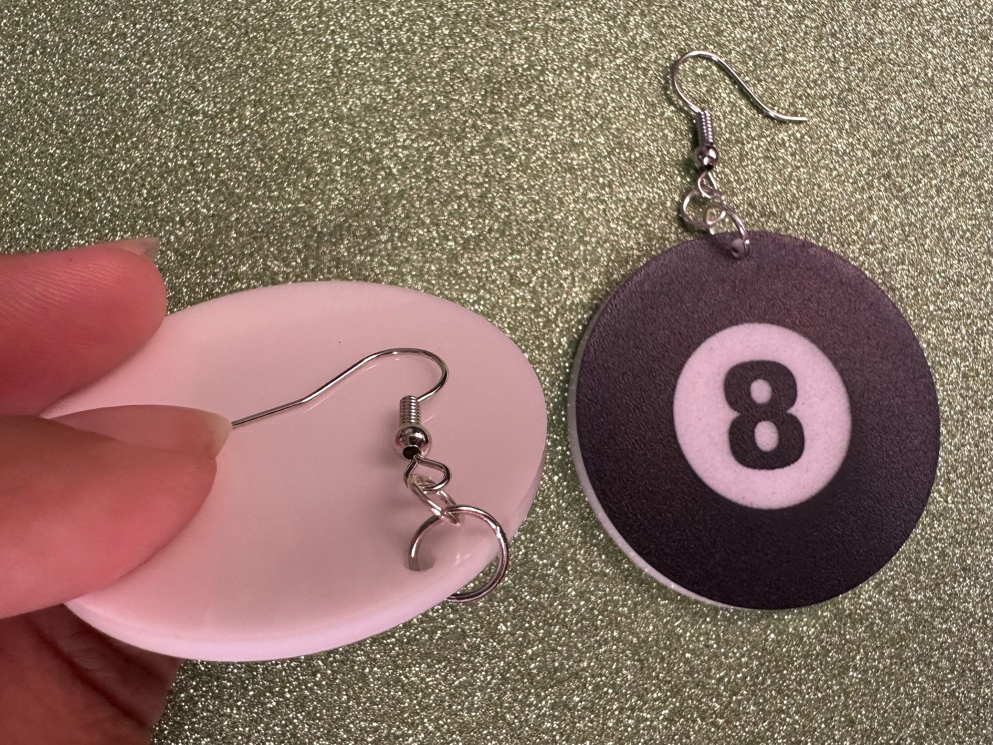Eight Ball Earrings: Laser Cut Acrylic 8 Balls, Eight Ball Pool Balls, Billiard, Pool Rack, Sports, Hobby, Pub, Best Gifts for Her/Him/Them