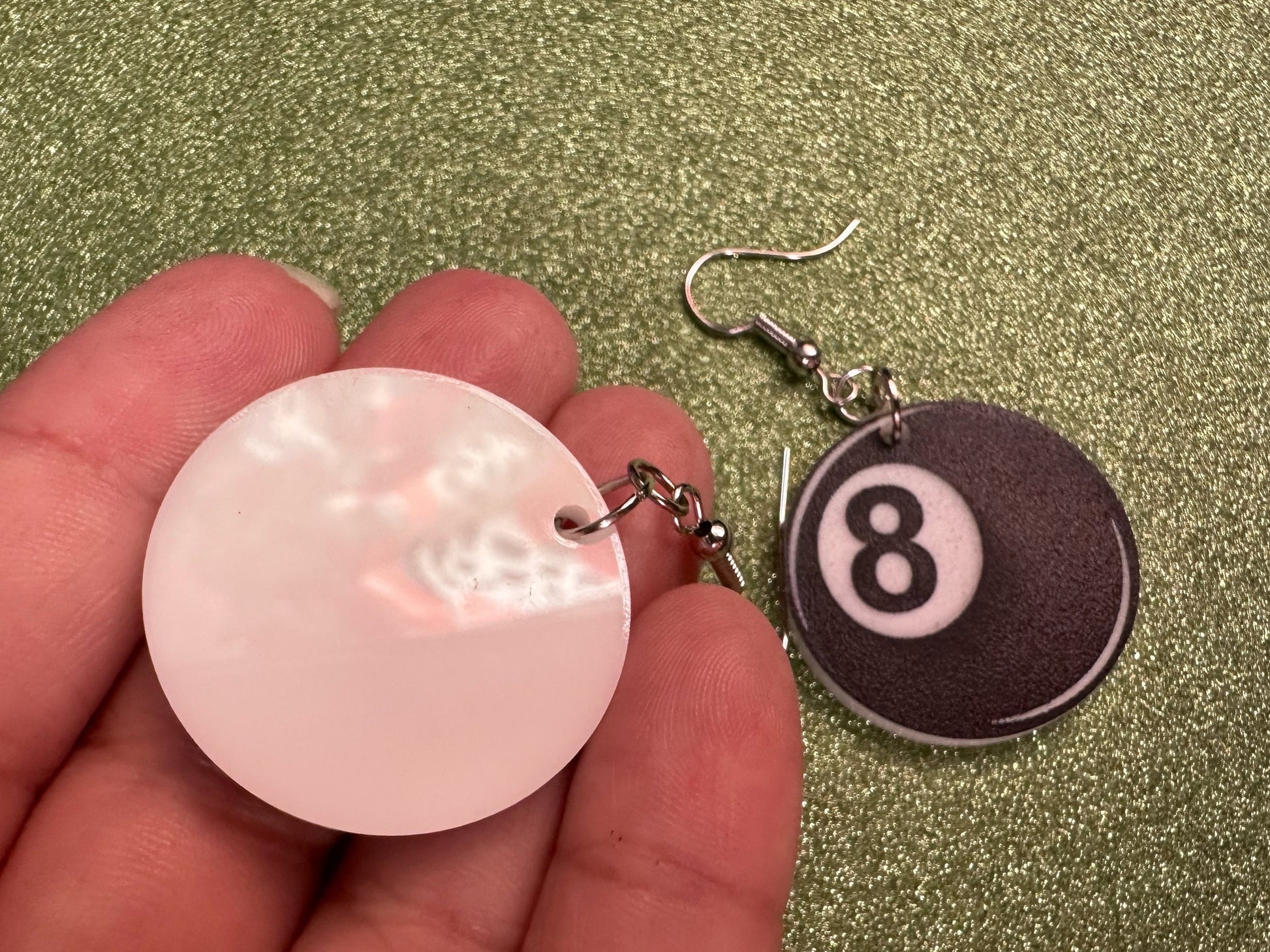 Eight Ball Earrings: Laser Cut Acrylic 8 Balls, Eight Ball Pool Balls, Billiard, Pool Rack, Sports, Hobby, Pub, Best Gifts for Her/Him/Them