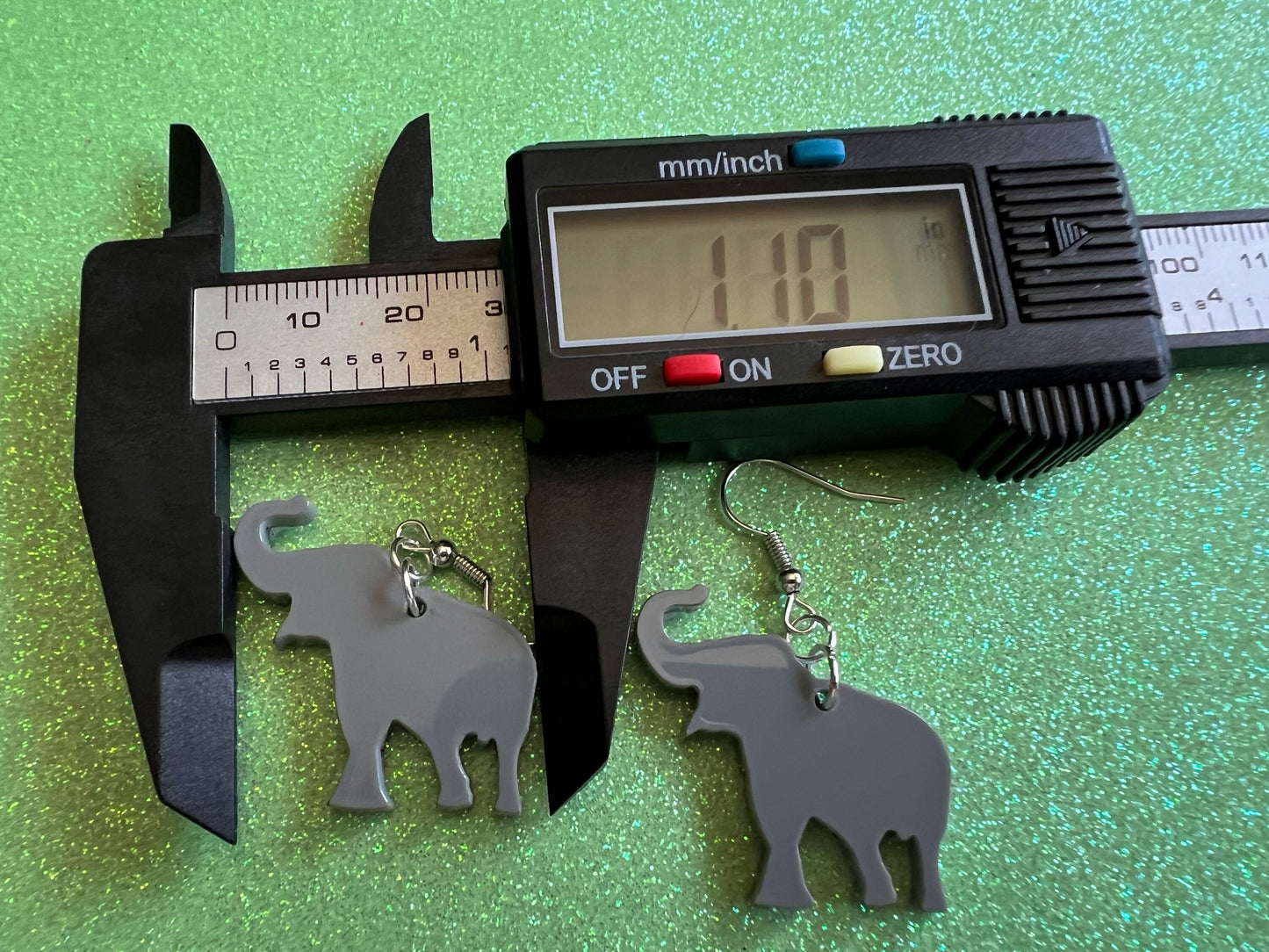 Elephant Earrings: Laser Cut Acrylic Elephants, Simple Elephant Outline, Elephant Silhouette, Zoo Animals, Best Gifts for Her/Him/Them
