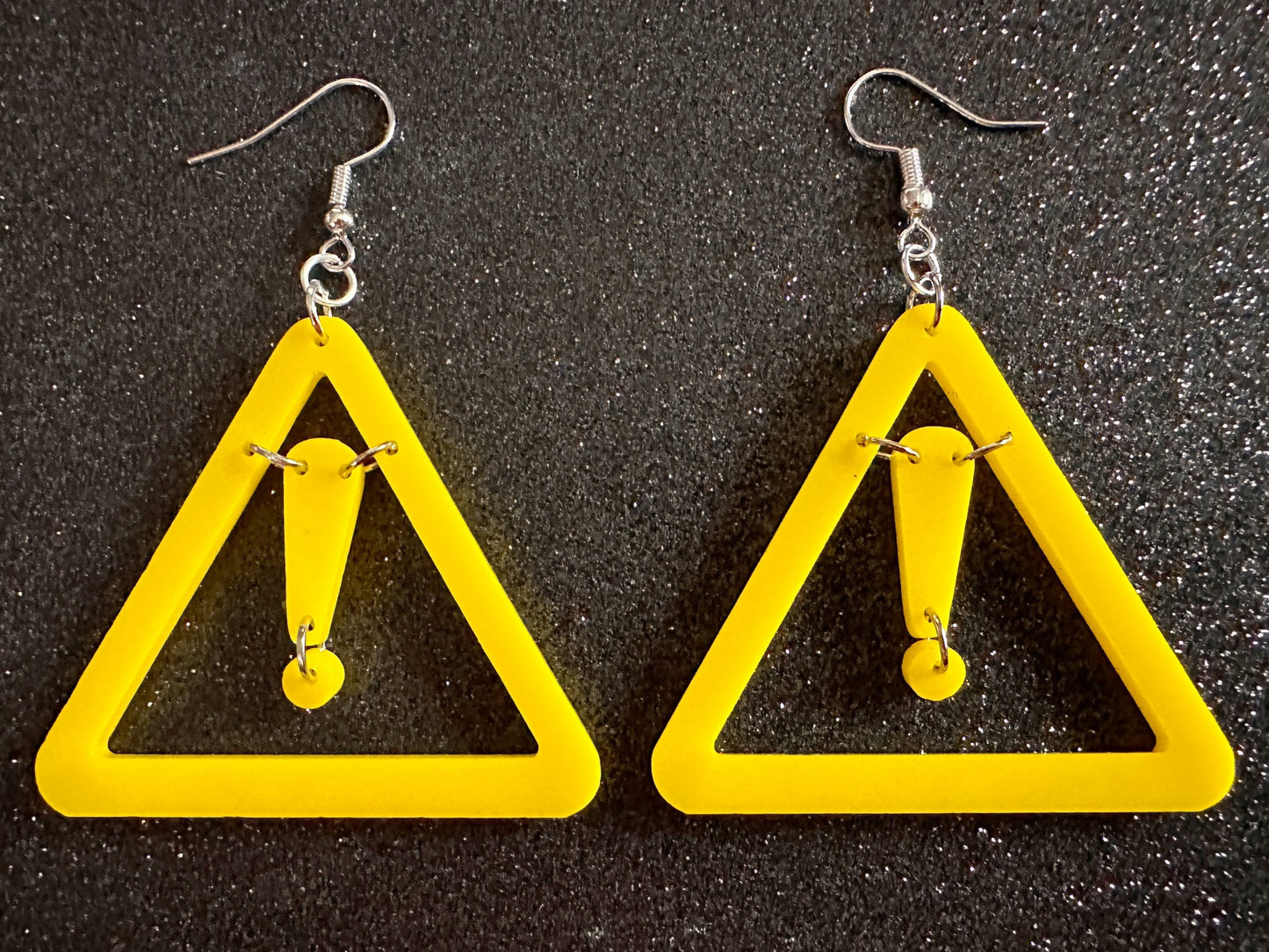 Emergency Sign Earrings: Laser Cut Acrylic Exclamation Marks, Car, Driving School, Road Trip, SOS, Danger Sign, Best Gifts for Her/Him/Them