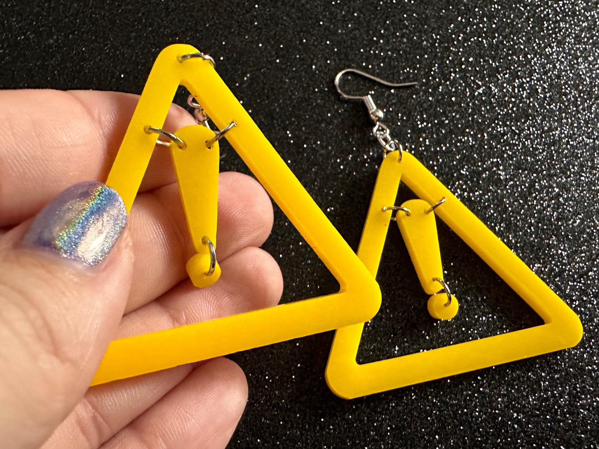 Emergency Sign Earrings: Laser Cut Acrylic Exclamation Marks, Car, Driving School, Road Trip, SOS, Danger Sign, Best Gifts for Her/Him/Them