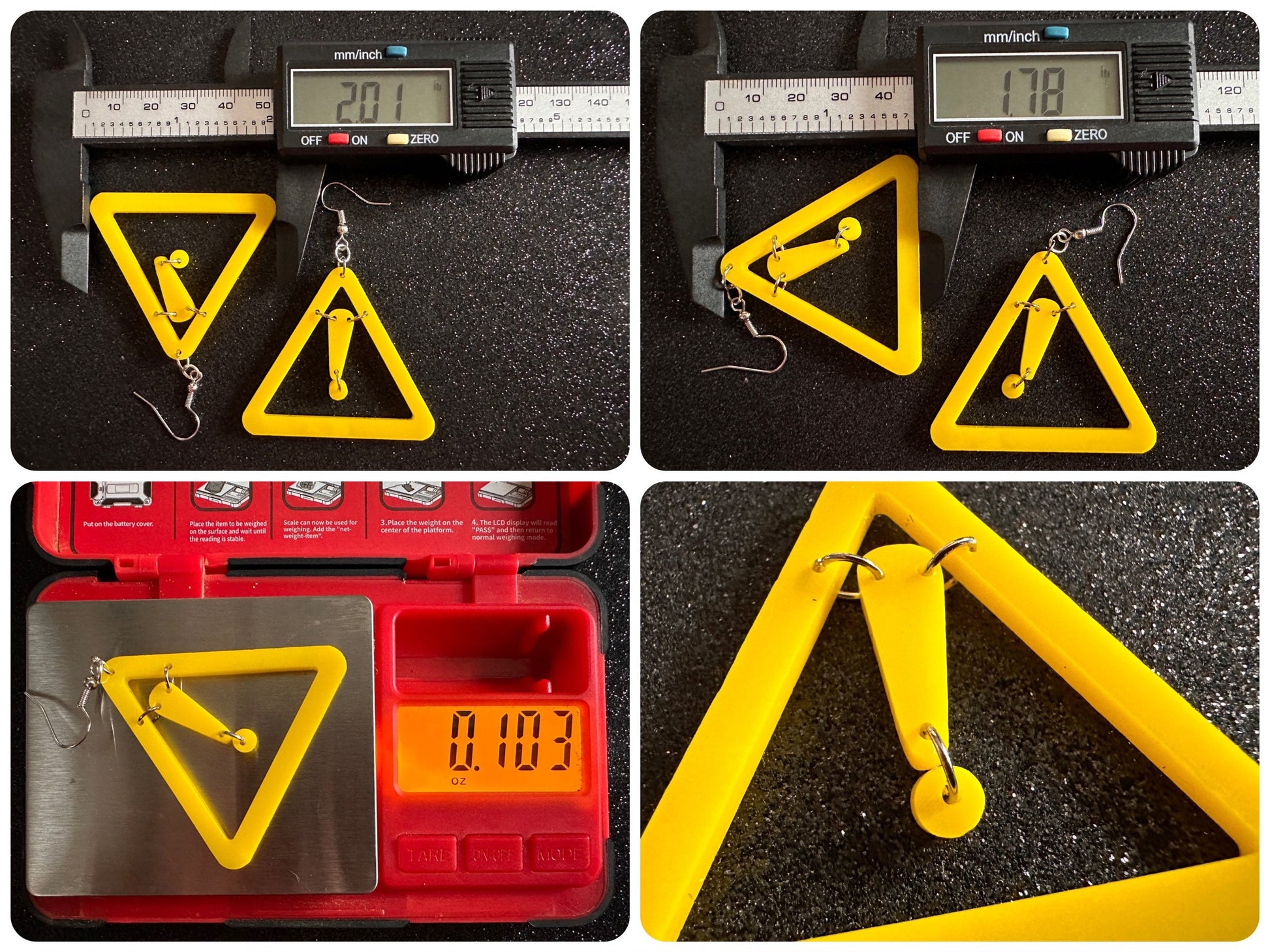 Emergency Sign Earrings: Laser Cut Acrylic Exclamation Marks, Car, Driving School, Road Trip, SOS, Danger Sign, Best Gifts for Her/Him/Them