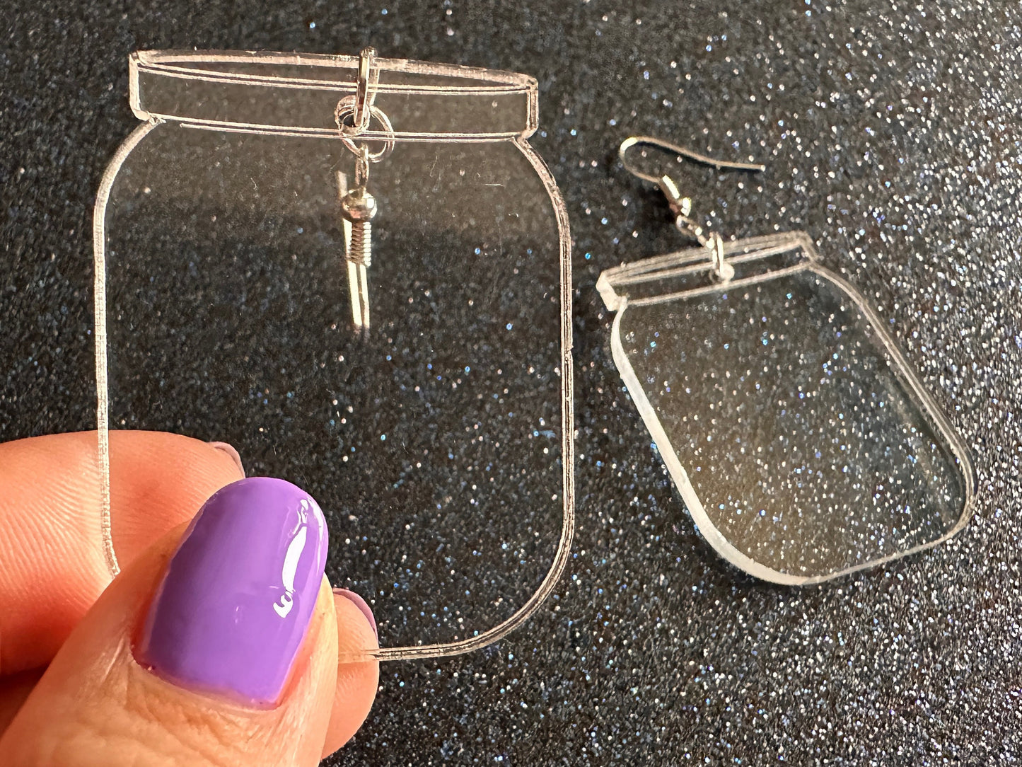 Empty Jar Earrings: Laser Cut Acrylic Jars, Canning, Kitchen, Mason Jar, Food Earrings, Glass Speciment, Best Gifts for Her/Him/Them