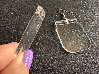 Empty Jar Earrings: Laser Cut Acrylic Jars, Canning, Kitchen, Mason Jar, Food Earrings, Glass Speciment, Best Gifts for Her/Him/Them