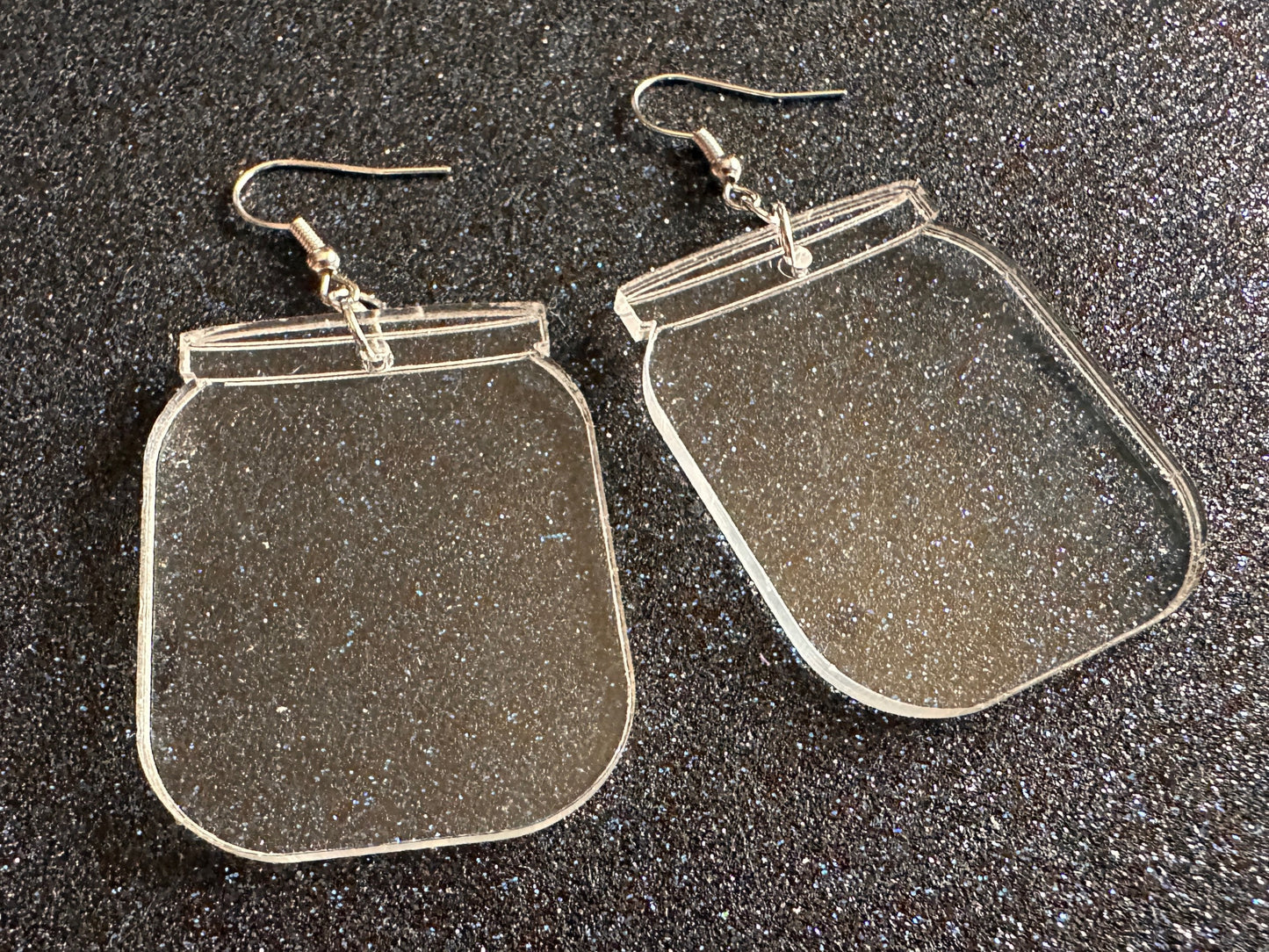 Empty Jar Earrings: Laser Cut Acrylic Jars, Canning, Kitchen, Mason Jar, Food Earrings, Glass Speciment, Best Gifts for Her/Him/Them