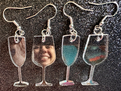 Empty Wine & Champagne Glass Earrings: Laser Cut Acrylic Wine Glasses, Vineyard, Alcohol, Girls Night, Drinking, Gifts for Her/Him/Them