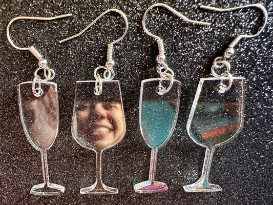 Empty Wine & Champagne Glass Earrings: Laser Cut Acrylic Wine Glasses, Vineyard, Alcohol, Girls Night, Drinking, Gifts for Her/Him/Them