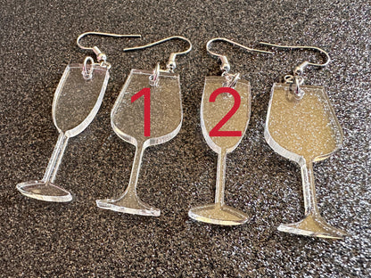Empty Wine & Champagne Glass Earrings: Laser Cut Acrylic Wine Glasses, Vineyard, Alcohol, Girls Night, Drinking, Gifts for Her/Him/Them