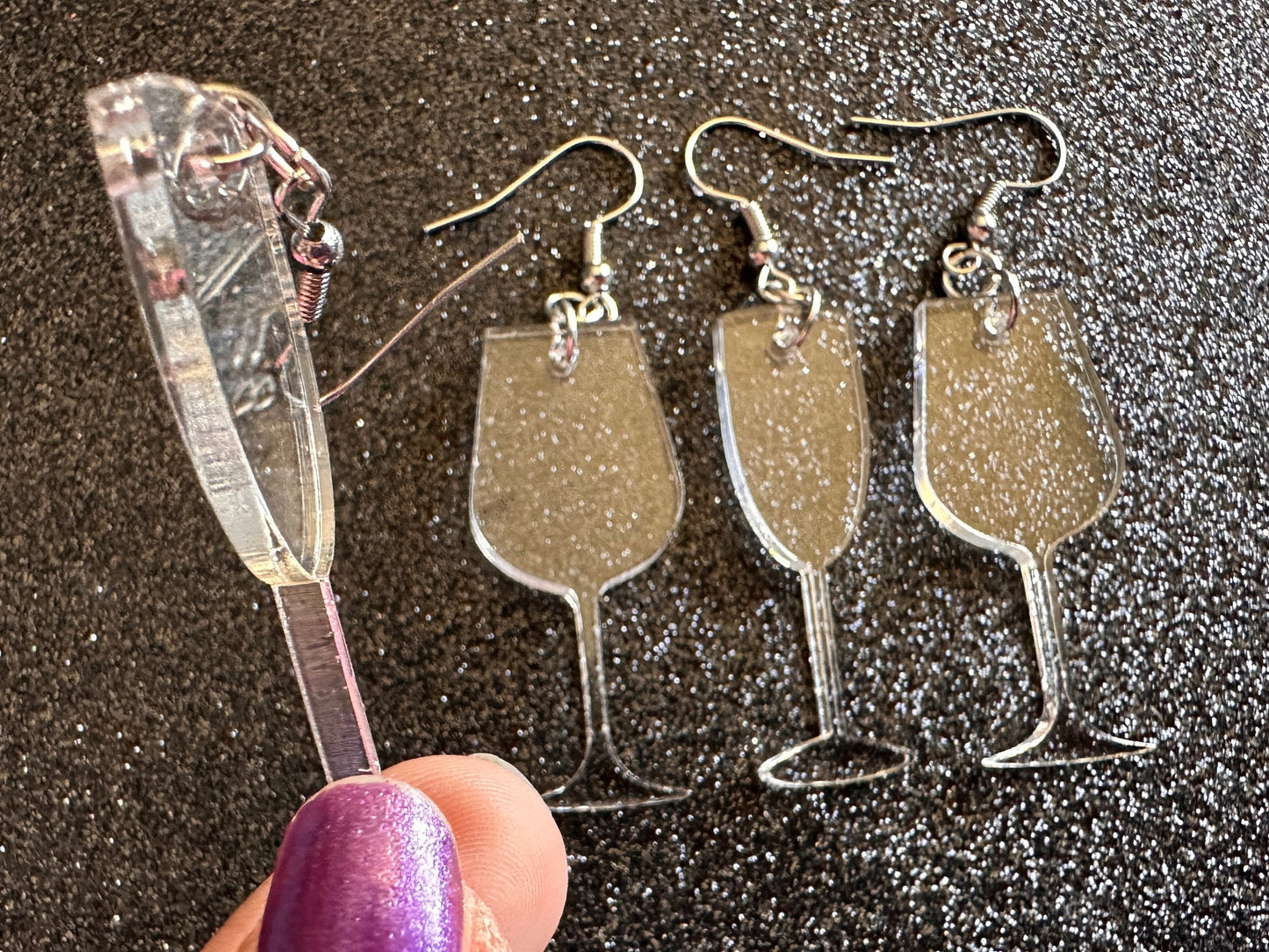 Empty Wine & Champagne Glass Earrings: Laser Cut Acrylic Wine Glasses, Vineyard, Alcohol, Girls Night, Drinking, Gifts for Her/Him/Them