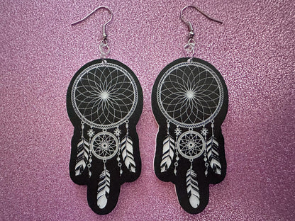 Engraved Dreamcatcher Earrings: Laser Cut Acrylic Dream Catchers, Decor, Boho Style, Novelty, Cosplay, Best Gifts for Her/Him/Them