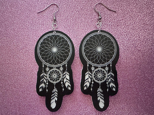 Engraved Dreamcatcher Earrings: Laser Cut Acrylic Dream Catchers, Decor, Boho Style, Novelty, Cosplay, Best Gifts for Her/Him/Them