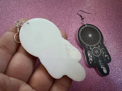Engraved Dreamcatcher Earrings: Laser Cut Acrylic Dream Catchers, Decor, Boho Style, Novelty, Cosplay, Best Gifts for Her/Him/Them