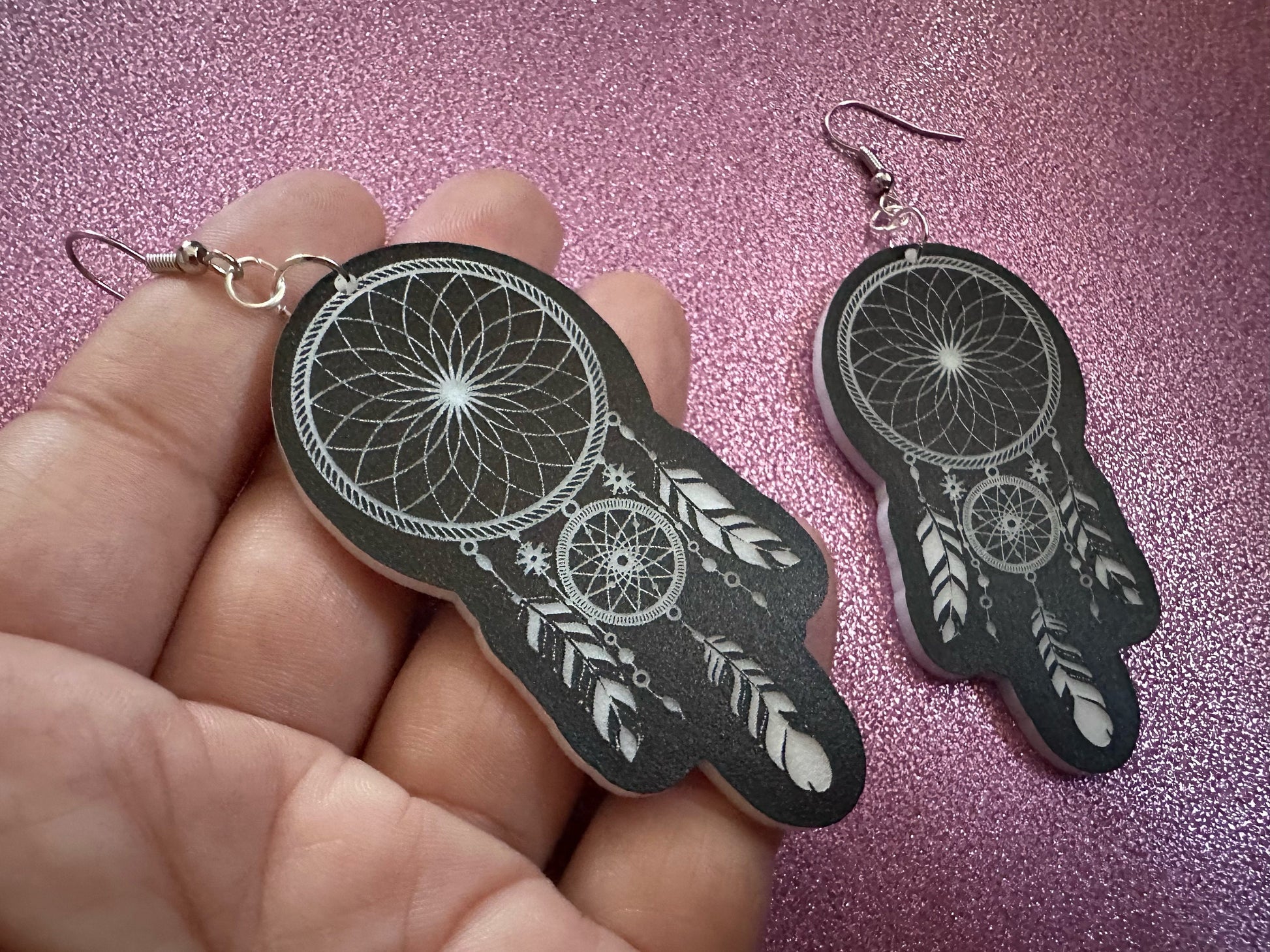 Engraved Dreamcatcher Earrings: Laser Cut Acrylic Dream Catchers, Decor, Boho Style, Novelty, Cosplay, Best Gifts for Her/Him/Them