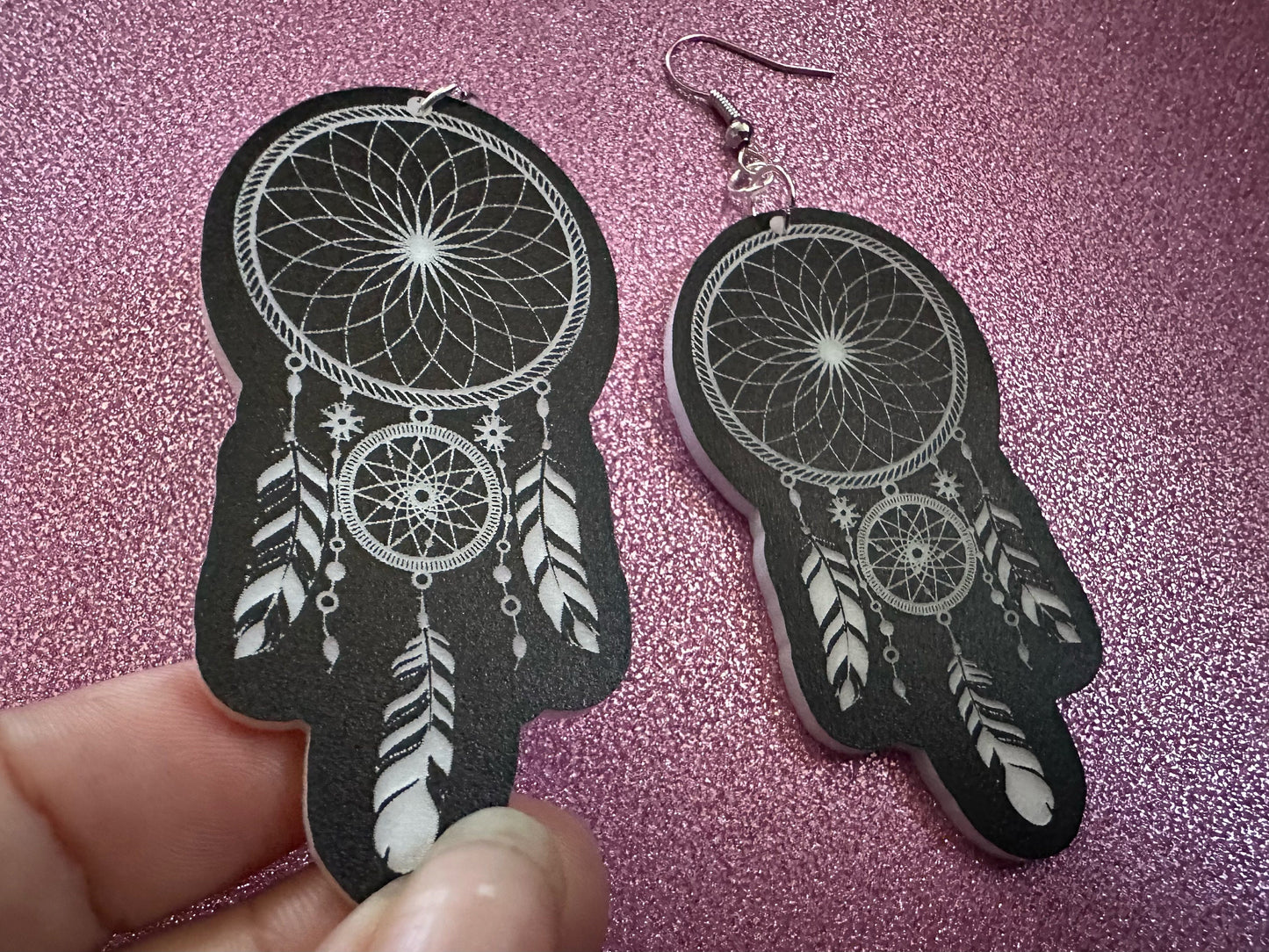 Engraved Dreamcatcher Earrings: Laser Cut Acrylic Dream Catchers, Decor, Boho Style, Novelty, Cosplay, Best Gifts for Her/Him/Them