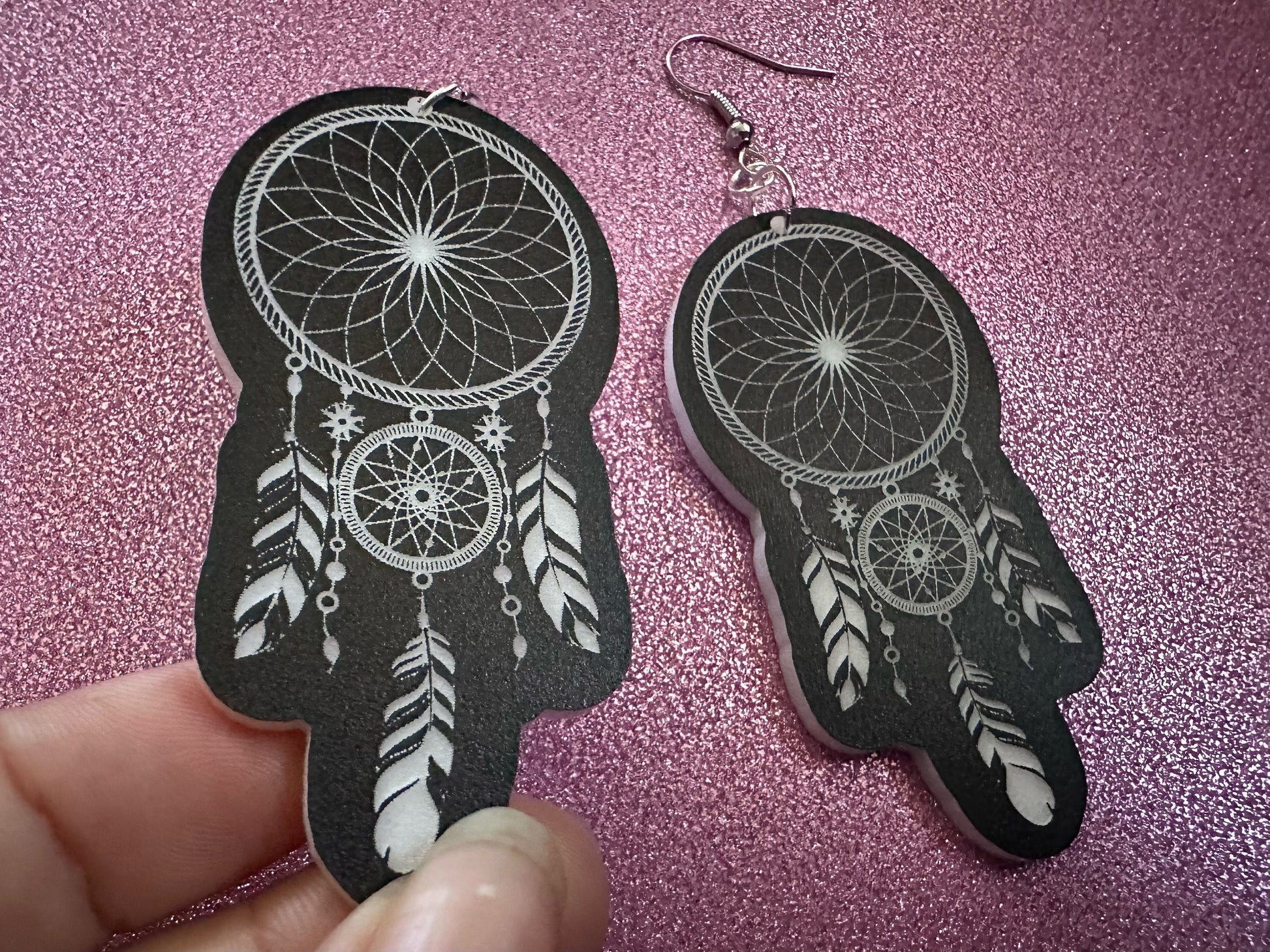 Engraved Dreamcatcher Earrings: Laser Cut Acrylic Dream Catchers, Decor, Boho Style, Novelty, Cosplay, Best Gifts for Her/Him/Them