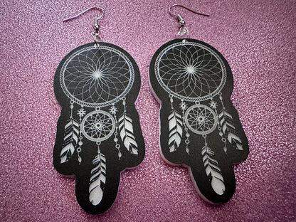 Engraved Dreamcatcher Earrings: Laser Cut Acrylic Dream Catchers, Decor, Boho Style, Novelty, Cosplay, Best Gifts for Her/Him/Them