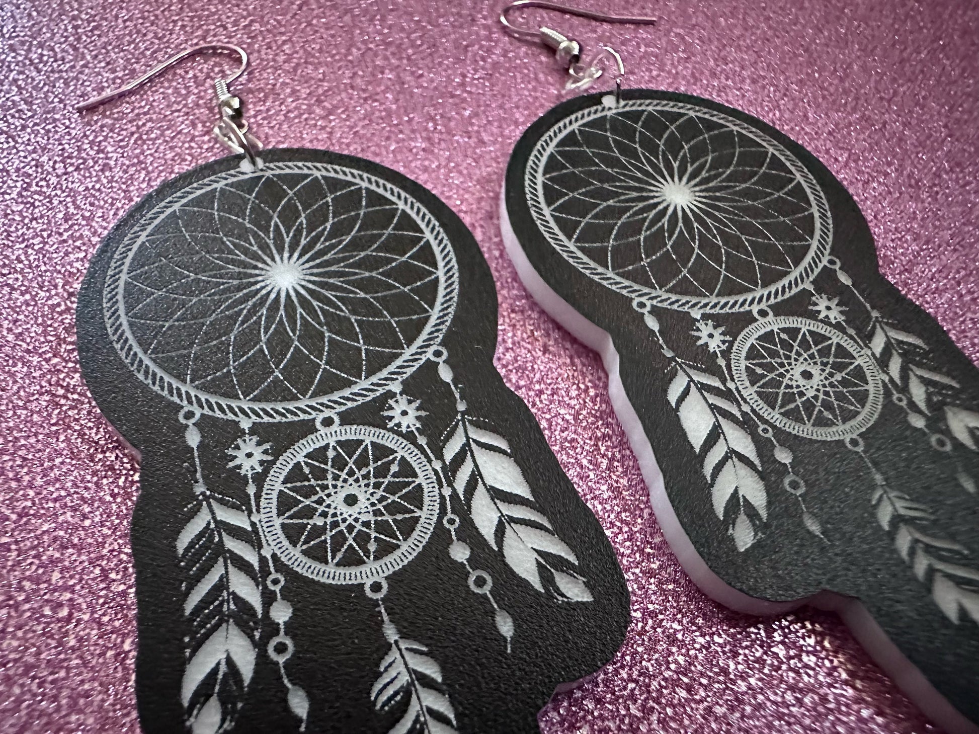 Engraved Dreamcatcher Earrings: Laser Cut Acrylic Dream Catchers, Decor, Boho Style, Novelty, Cosplay, Best Gifts for Her/Him/Them
