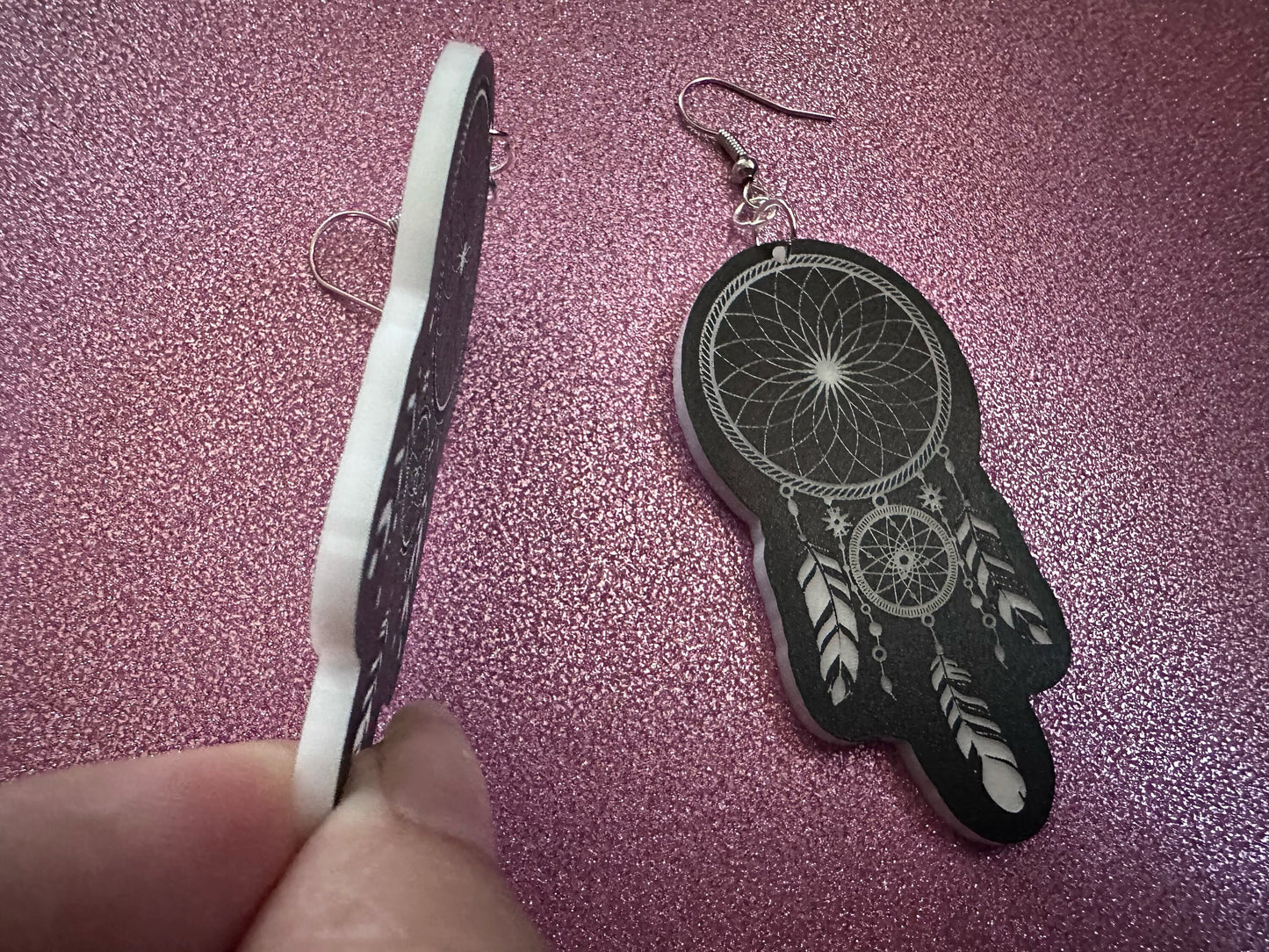 Engraved Dreamcatcher Earrings: Laser Cut Acrylic Dream Catchers, Decor, Boho Style, Novelty, Cosplay, Best Gifts for Her/Him/Them