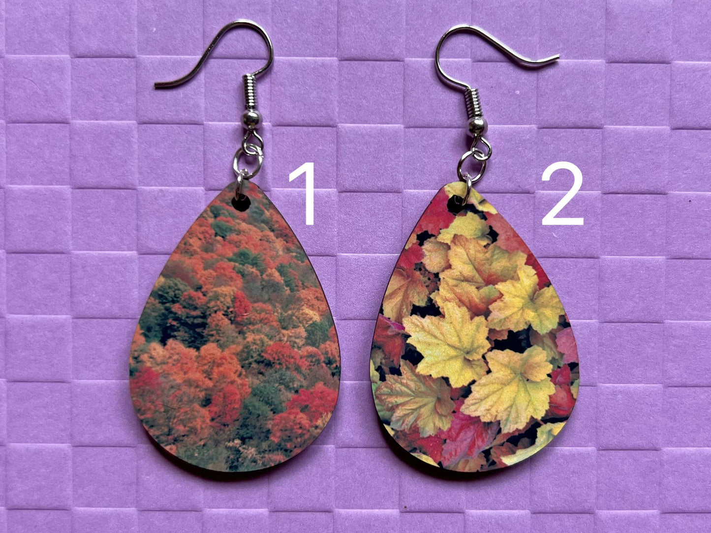 Fall Earrings: Fall Leaves, Autumn Colors, Maple Leaf, Sublimated, Best Gifts for Her/Him/Them