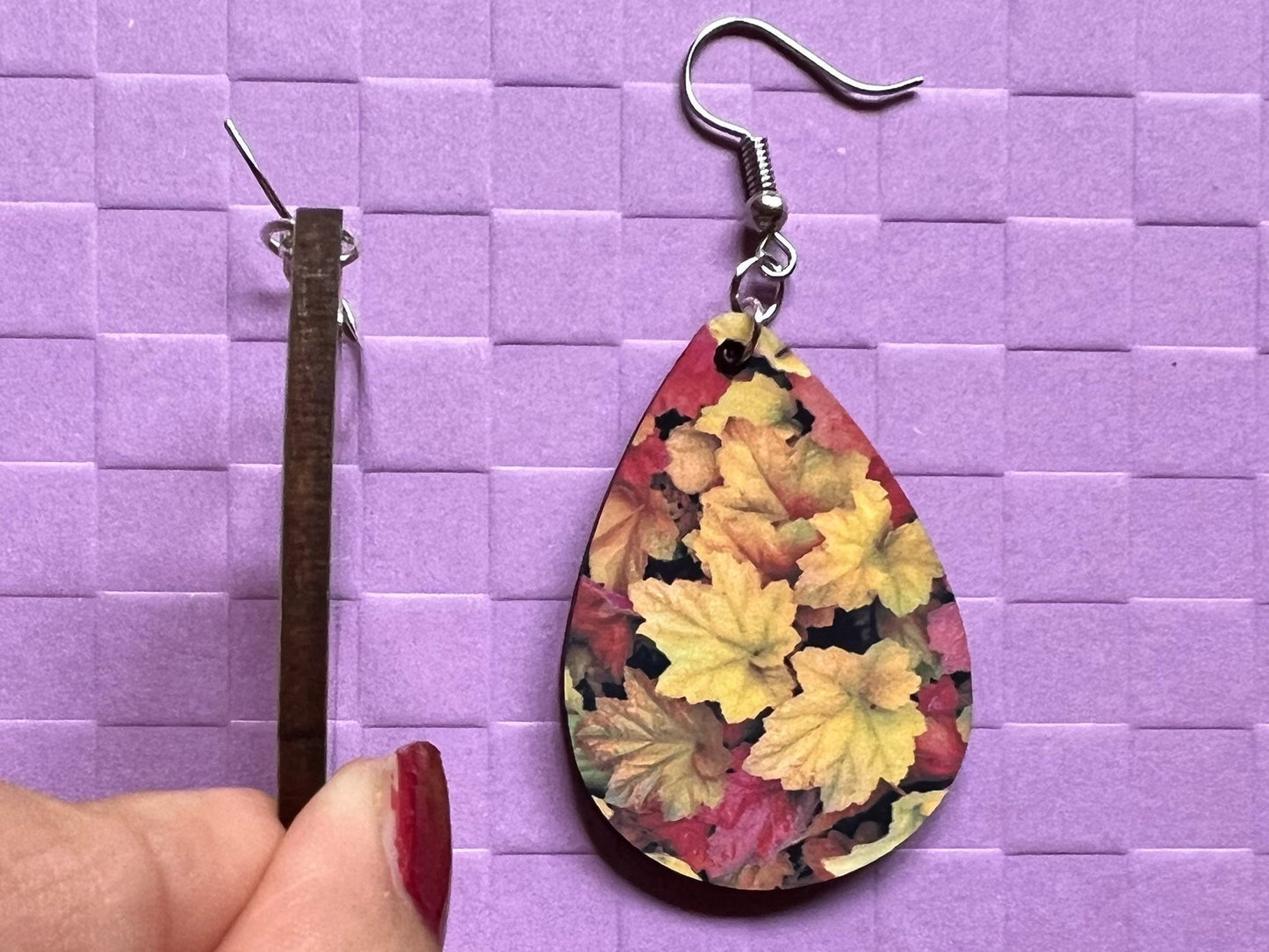 Fall Earrings: Fall Leaves, Autumn Colors, Maple Leaf, Sublimated, Best Gifts for Her/Him/Them