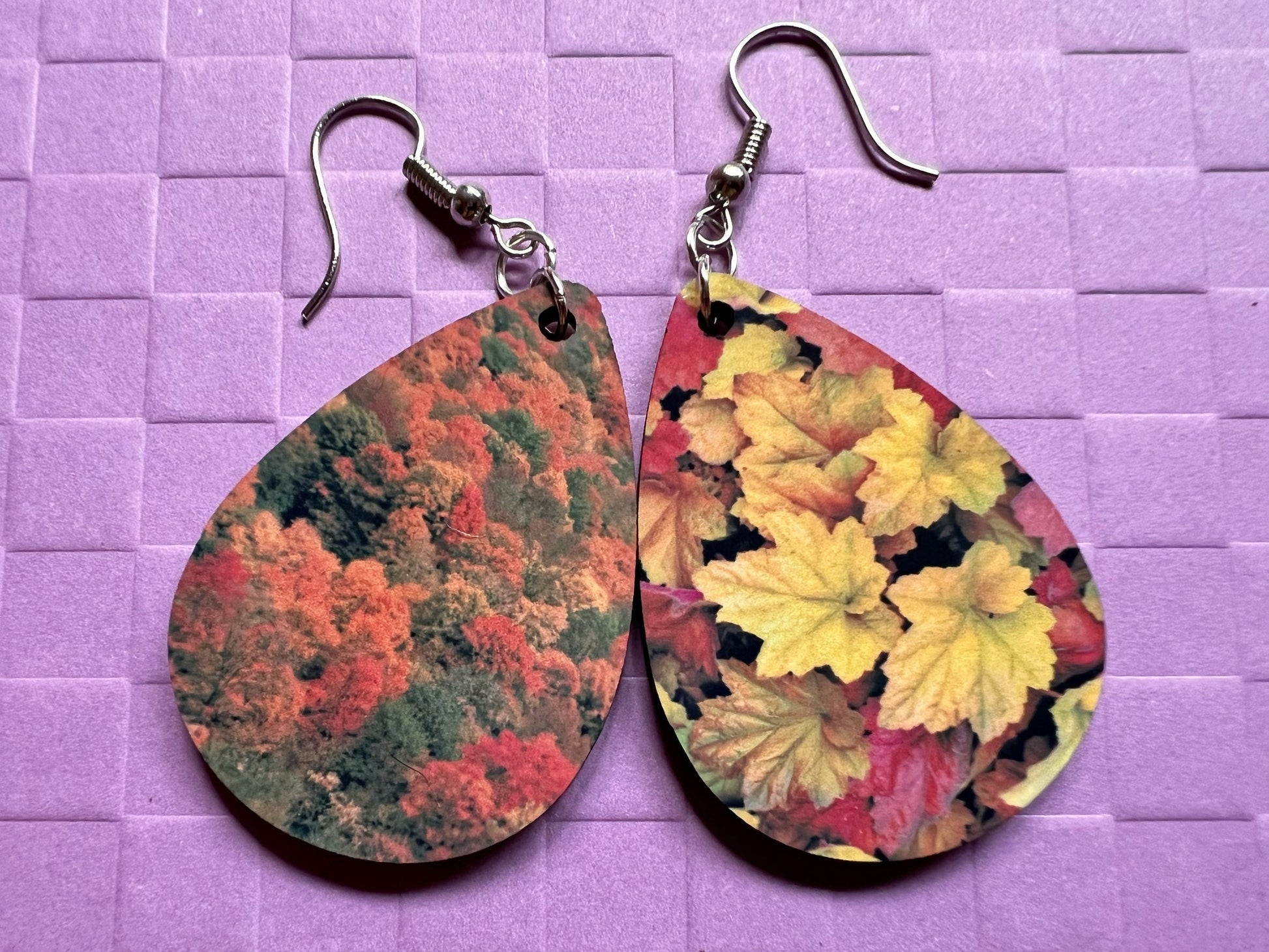 Fall Earrings: Fall Leaves, Autumn Colors, Maple Leaf, Sublimated, Best Gifts for Her/Him/Them