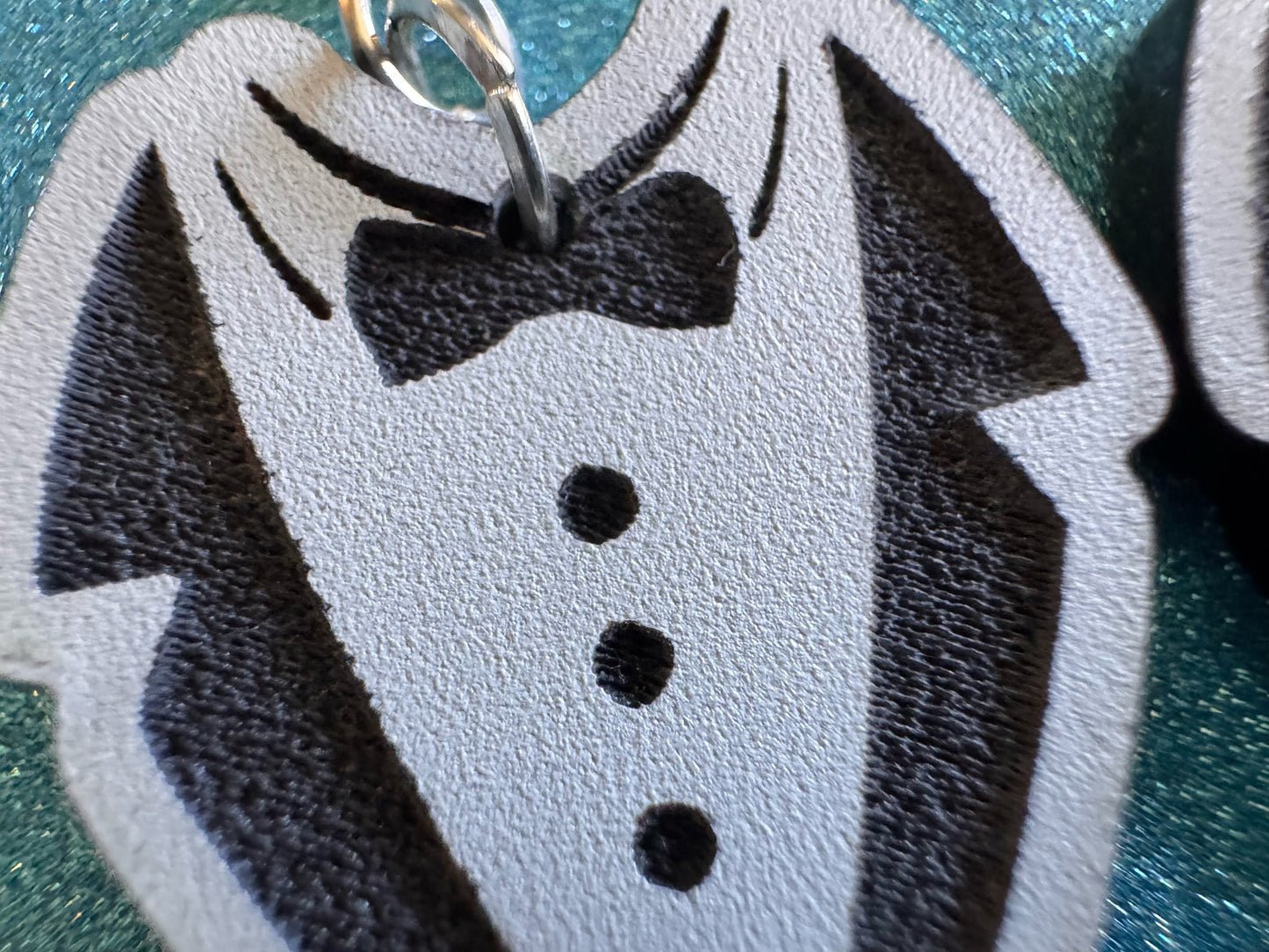 Fancy Suit Earrings: Laser Cut Acrylic Suit, Groom Gift, Formal Trousers, Pants, Bow Tie, Novelty, Gag Gift, Best Gifts for Her/Him/Them