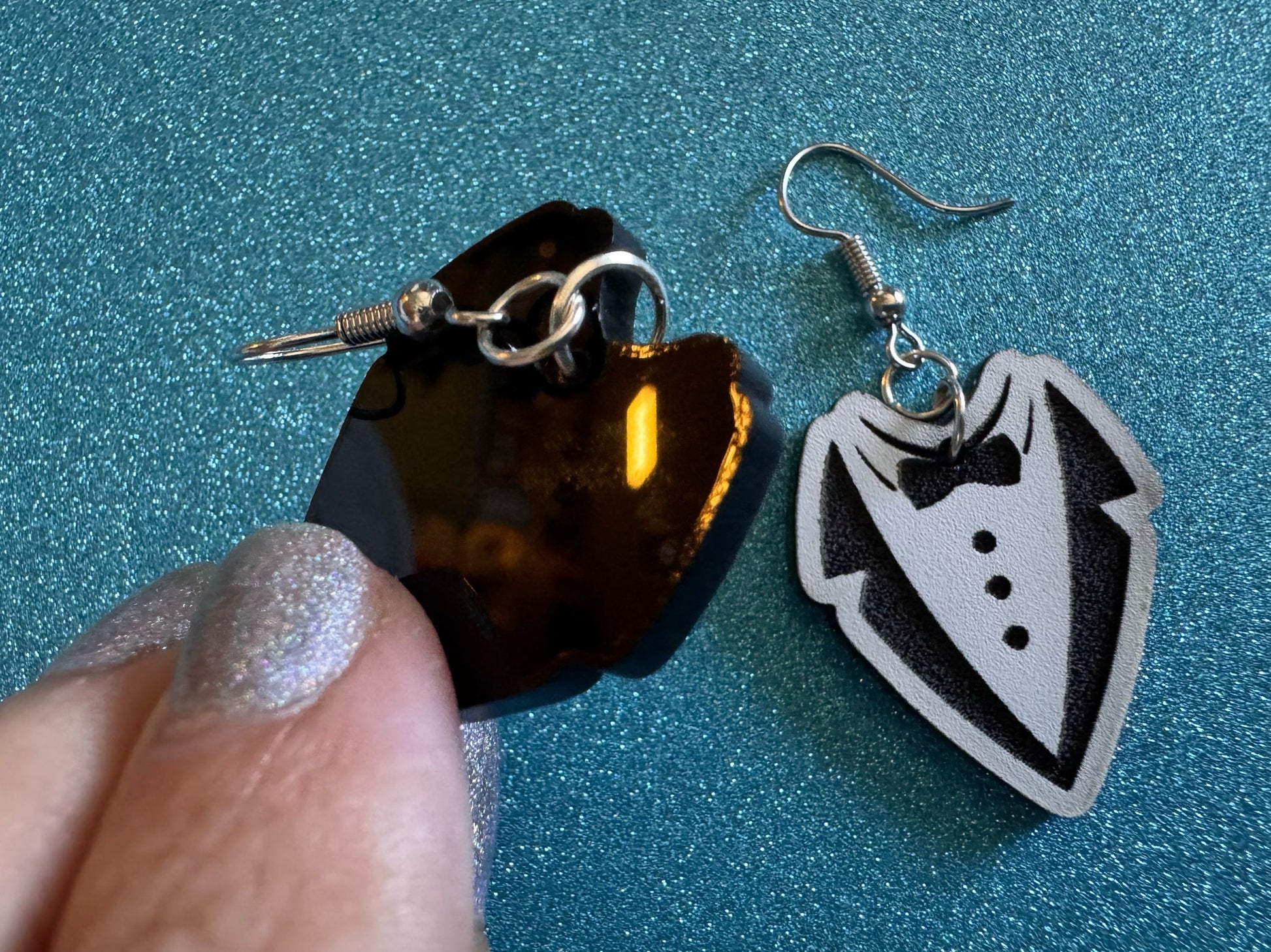 Fancy Suit Earrings: Laser Cut Acrylic Suit, Groom Gift, Formal Trousers, Pants, Bow Tie, Novelty, Gag Gift, Best Gifts for Her/Him/Them